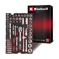 Einhell 60 Piece Combination Drive Socket Set in Foam E Case Tray 