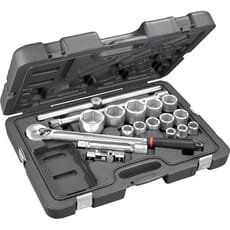 Facom 18 Piece 3/4" Drive Dust Proof Ratchet and Hex Socket Set Metric