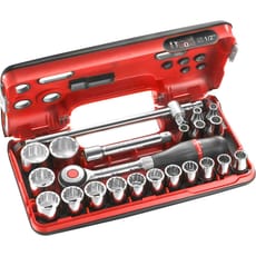 Facom 22 Piece 1/2" Drive Bi Hexagon Socket Set Metric in Detection Box