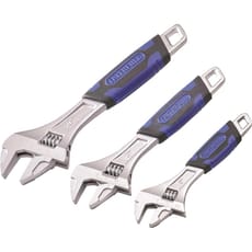 Faithfull 3 Piece Matt Chrome Adjustable Spanner Set