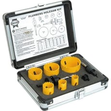 Faithfull 9 Piece Plumbers HSS Bi Metal Hole Saw Set