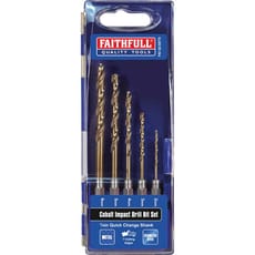 Faithfull 5 Piece HSSE M35 Cobalt Impact Drill Bit Set