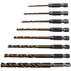Faithfull 8 Piece Quick Change Hex Shank HSS Cobalt Impact Drill Bit Set