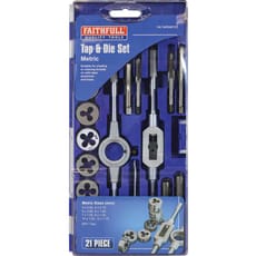 Faithfull 21 Piece Carbon Steel Tap and Die Set Metric