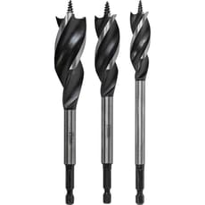Faithfull 3 Piece Tri-Point Speed Auger Drill Bit Set