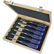 Faithfull Soft Grip 6 Piece Splitproof Bevel Edge Wood Chisel Set