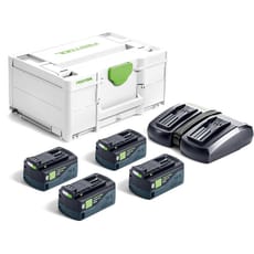 Festool SYS 18v Energy Set 4 x Batteries 5Ah TCL 6 DUO Charger & Case