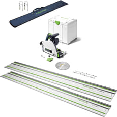 Festool TS60 KEBQ Plus Plunge Cut Circular Saw and Guide Rail Accessory Kit