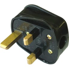 Faithfull Black Rubber Plug 13amp 240v