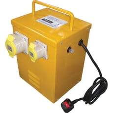 Faithfull Continuous Rated Portable Site Transformer 240v to 110v 3Kva