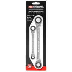 Facom 2 Piece Quatro Ratchet Ring Spanner Set