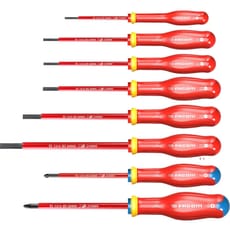 Facom Protwist 8 Piece VDE Insulated Slotted and Pozi Screwdriver Set