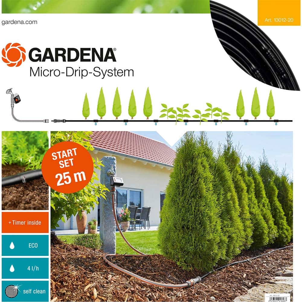 Kit Gardena Gardena MICRO DRIP M Above Ground Water Irrigation and Timer Starter ...