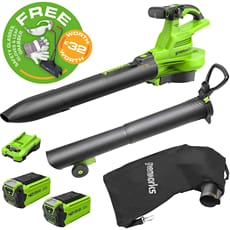 Greenworks GD40BVII 40v Cordless Brushless Leaf Blower Vacuum