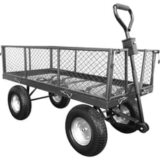 Handy THLGT Large Steel Garden Trolley with Punctureless Wheels