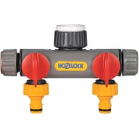 Hozelock 2 Way Threaded Tap Hose Pipe Connector 
