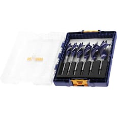 Irwin 6 Piece Blue Groove 6X Tri-Flute Wood Auger Drill Bit Set
