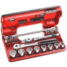 Facom 18 Piece 3/8" Drive Hex Socket Set Metric in Detection Box