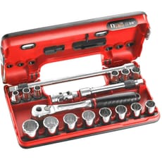 Facom 18 Piece 3/8" Drive Bi Hex Socket Set Metric in Detection Box