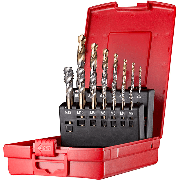 Dormer L113 203 14 Piece HSS E002 Spiral Flute Tap A002 Drill Set Tap Die Sets