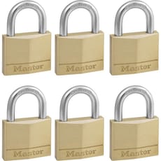 Masterlock Solid Brass Padlock Pack of 6 Keyed Alike