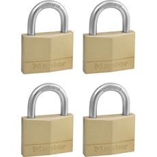 Masterlock Solid Brass Padlock Pack of 4 Keyed Alike