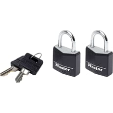 Masterlock Aluminium Vinyl Padlock Pack of 2 Keyed Alike