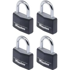 Masterlock Aluminium Vinyl Padlock Pack of 4 Keyed Alike 