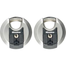 Masterlock Excell Stainless Steel Discus Padlock Pack of 2 Keyed Alike