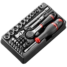 Facom MOD.R161-66 37 Piece 1/4" Drive Hexagon Socket Set
