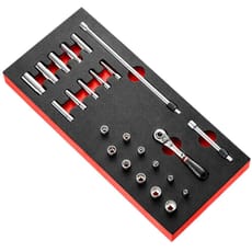 Facom 24 Piece 1/4" Drive Locking Socket Set Imperial in Module Tray