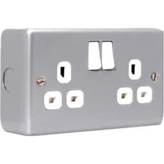 Masterplug Metal Clad Switched Socket 2-Gang 13A 