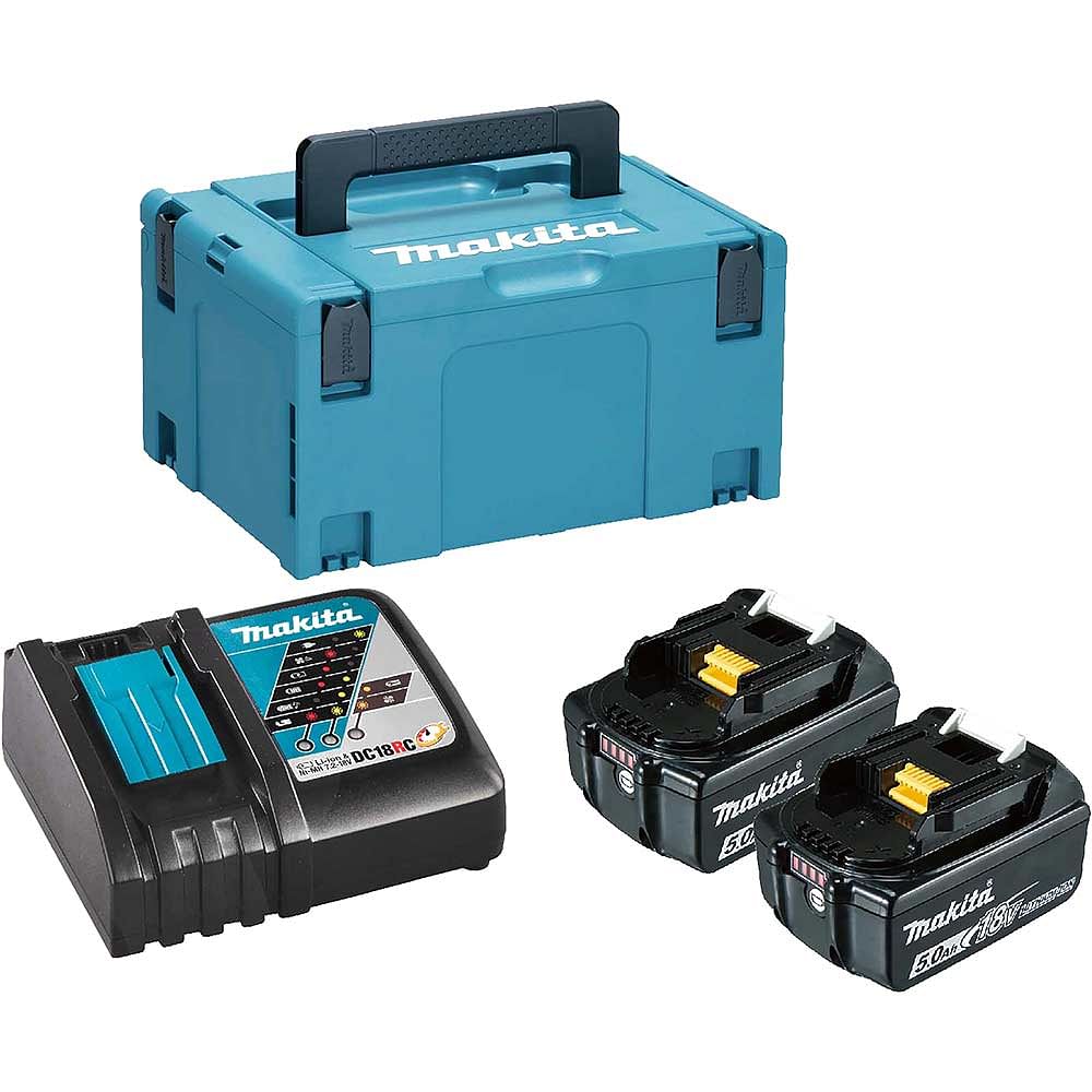 Makita 197803-2 18v LXT Cordless 2 Battery 5ah and Charger Makita 197803-2 18v LXT Cordless 2 Battery 5ah and Charger