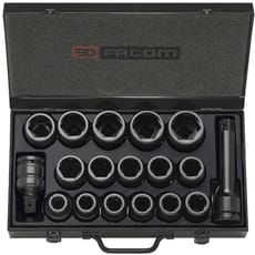 Facom 16 Piece 3/4" Drive Hexagon Impact Socket Set Metric