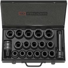 Facom 16 Piece 3/4" Drive Bi Hex Impact Socket Set Metric