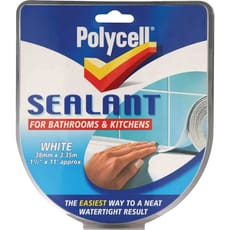 Polycell White Sealant Strip for Bathroom and Kitchen