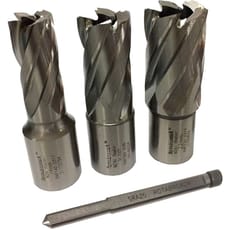 Rotabroach 3 Piece Raptor Mag Drill Hole Cutter Set and Pilot 