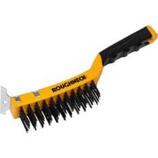 Roughneck Carbon Steel Wire Brush with Integrated Scraper
