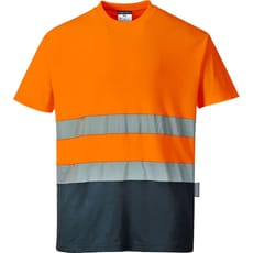 Portwest Hi Vis Cotton Comfort Contrast Short Sleeve T Shirt