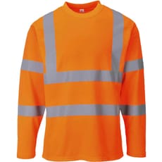 Portwest Mens Hi Vis Cotton Comfort Long Sleeve T Shirt