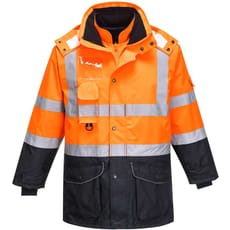 Oxford Weave 300D Class 3 Hi Vis 7-in-1 Contrast Traffic Jacket