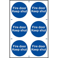 Scan Fire Door Keep Shut Sign Pack of 6
