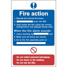 Scan Fire Action Procedure PVC Sign
