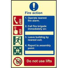 Scan Fire Action Procedure Sign