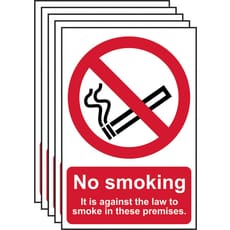 Scan No Smoking It Is Against The Law To Smoke On These Premises Sign