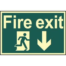 Scan Fire Exit Running Man Arrow Down Sign