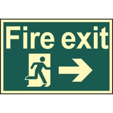 Scan Fire Exit Running Man Arrow Right Sign