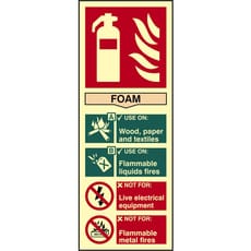 Scan Foam Fire Extinguisher Sign