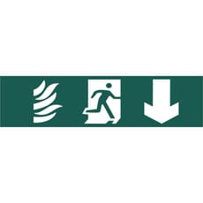 Scan Running Man Arrow Down Sign
