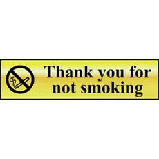 Scan Brass Effect Thank You for Not Smoking Sign